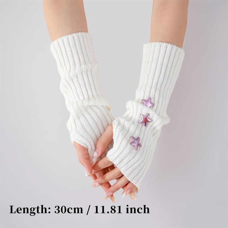 Insdark Goth Arm Warmers Y2k Women Rave Cute Fashion Punk Japanese Winter Grunge - Image 2